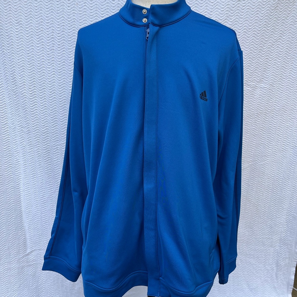 Adidas Golf Track Jacket Men 2XL Vibrant Blue Athletic Full Zip